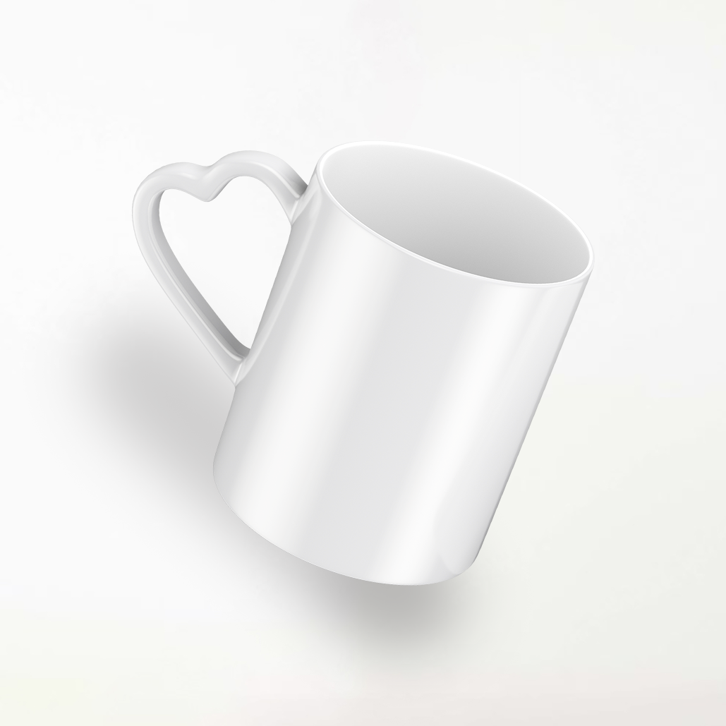Personalised Mug with White Heart Handle